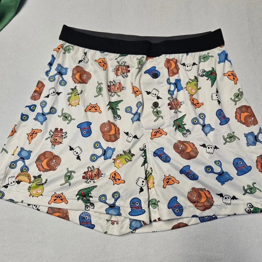 Santa Playa Boxer Briefs Mens Medium White Monster Alien Print Stretch Trunks